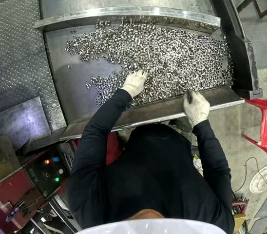 Chamfer inspection, recorded from the worker’s point of view.